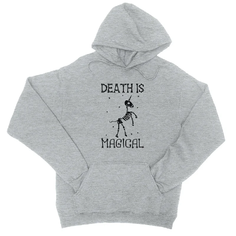 Easygoing Outfits Death is Megical Unicorn Skeleton Halloween Unisex Pullover Hoodie Easygoing Outfits Death is Megical Unicorn Skeleton Halloween Unisex Pullover Hoodie