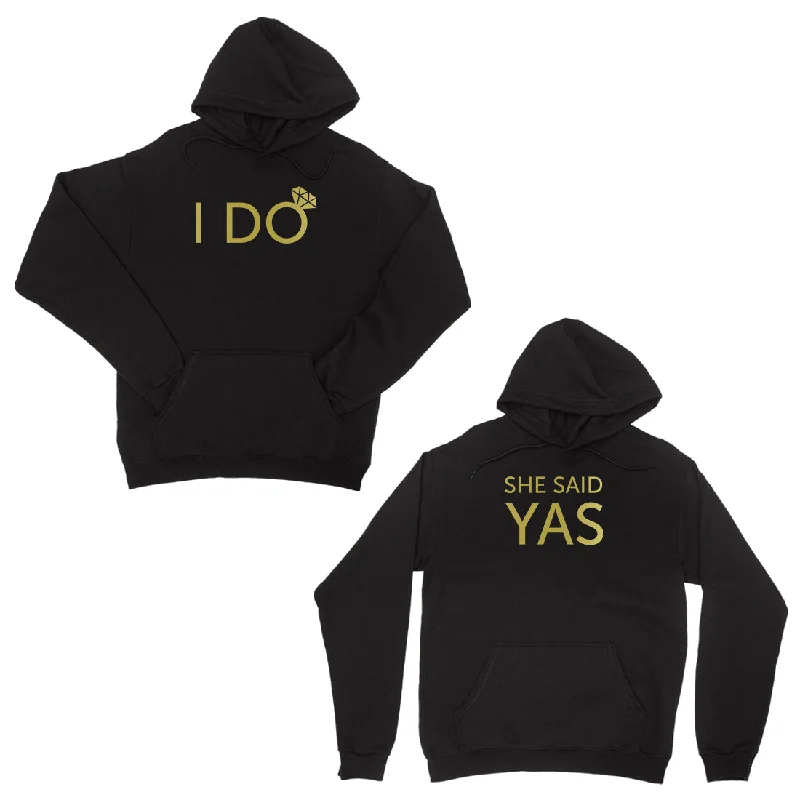 Party Wear I Do She Said Yas-GOLD Unisex Pullover Hoodie Perfect Modern Gift