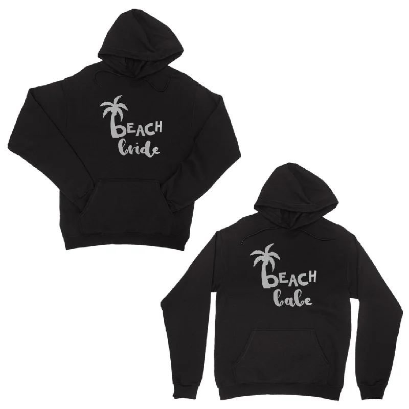 Elegant And Elegant Beach Bride Babe Palm Tree-SILVER Unisex Pullover Hoodie Cute Fun Elegant And Elegant Beach Bride Babe Palm Tree-SILVER Unisex Pullover Hoodie Cute Fun