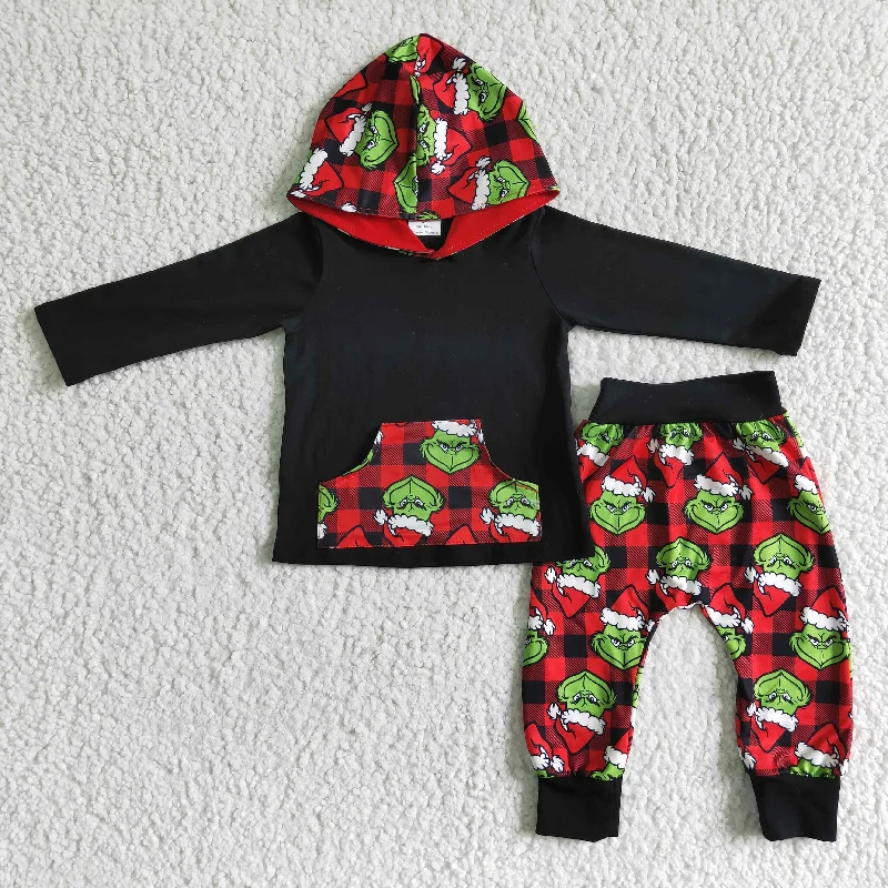 Fresh And Natural 6 A10-29 Christmas Green Red Cartoon Boys Long Sleeve Hoodies Outfits Fresh And Natural 6 A10-29 Christmas Green Red Cartoon Boys Long Sleeve Hoodies Outfits