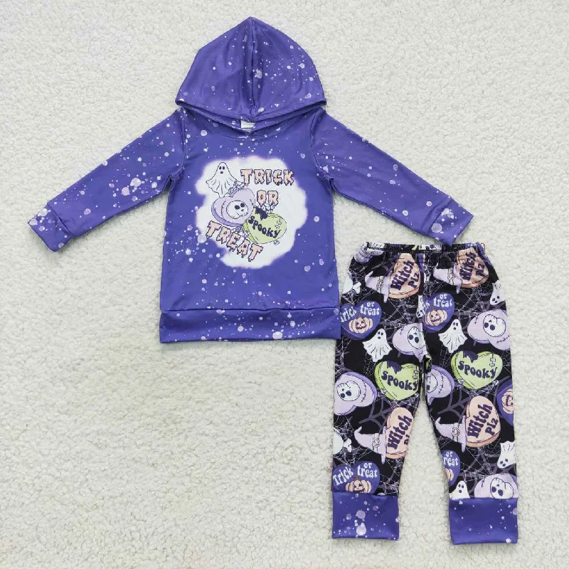 Luxury Temperament BLP0211 Halloween Purple Ghost Trick Or Treat Boys Long Sleeve Hoodies Outfits Luxury Temperament BLP0211 Halloween Purple Ghost Trick Or Treat Boys Long Sleeve Hoodies Outfits