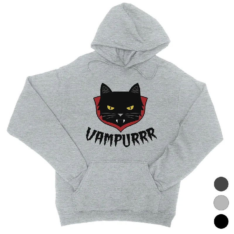 Comfortable Lifestyle Vampurrr Funny Halloween Cute Graphic Design Unisex Pullover Hoodie