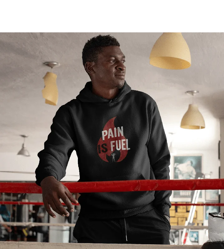 Embroidered Letters "PAIN IS FUEL" - WINTER HOODIES