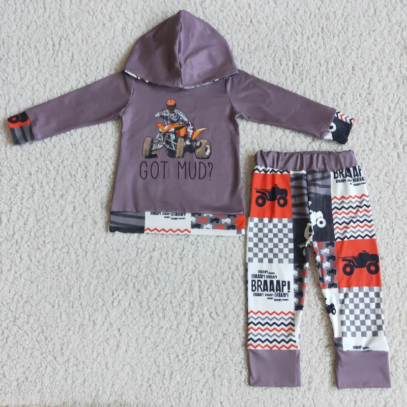 Fresh And Natural 6 A10-28 Got Mud Motor Boys Long Sleeve Hoodies Outfits
