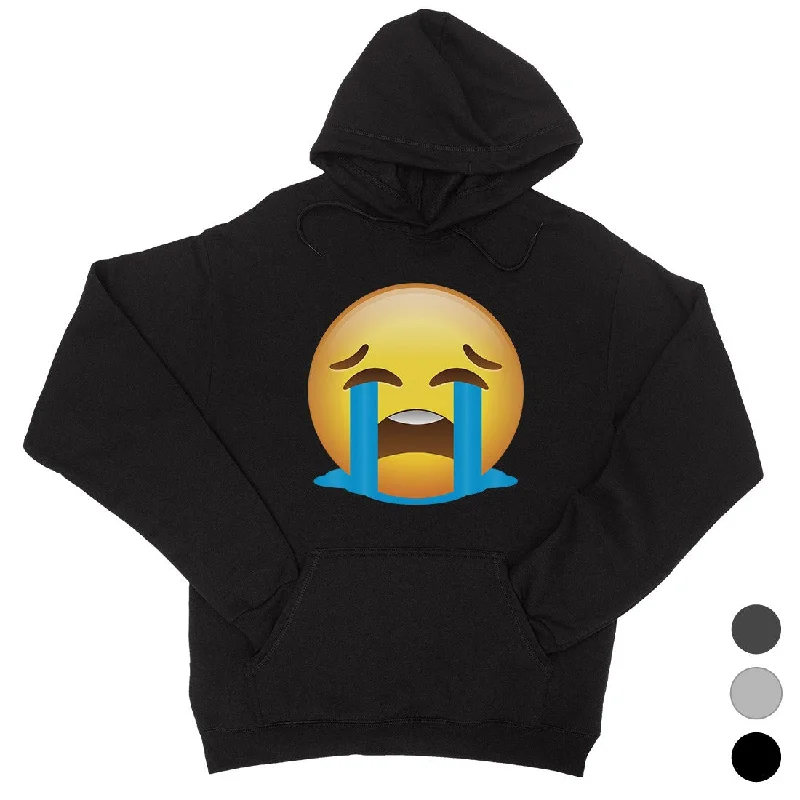 All-Day Style Emoji-Crying Unisex Pullover Hoodie Tough Understanding Sad Gift