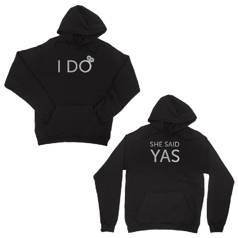 Celebrity Style I Do She Said Yas-SILVER Unisex Pullover Hoodie Wedding Bridal Gift