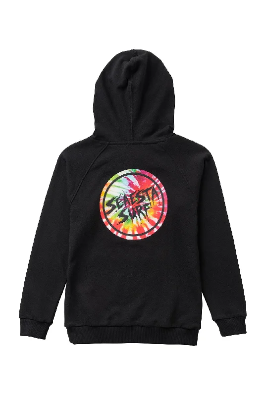 Spiritual Vitality Seaesta Surf Black Hoodie with Tie Dye Graphic / Youth