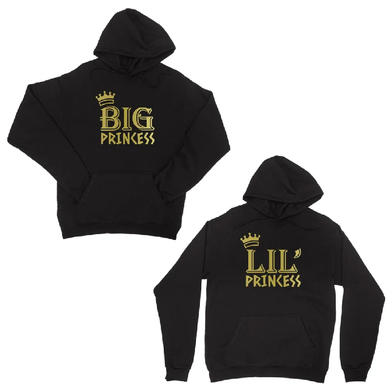 Denim Design Big Little Princesss-GOLD Unisex Pullover Hoodie Cool Collective