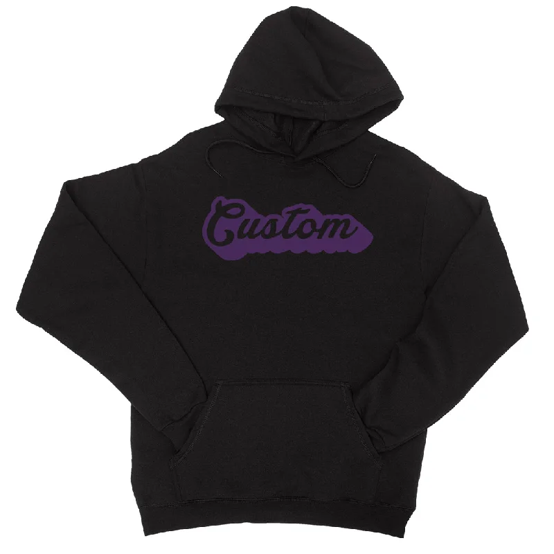 Cool Breeze At Night Purple Pop Up Text Bright Cool Unisex Personalized Pullover Hoodie