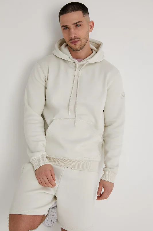 Relaxed Looks Aldo premium brushback fleece hoodie in Dove