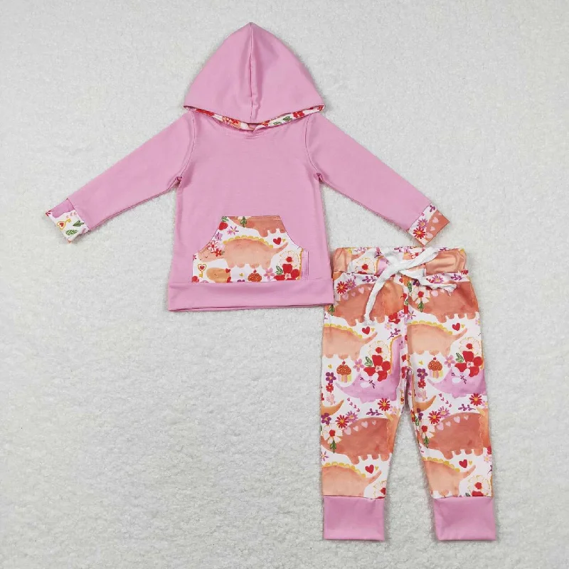 Fashionable Items GLP0865 Valentine love Dinosaur Pink cartoon Girls Long Sleeve Hoodies Outfits Fashionable Items GLP0865 Valentine love Dinosaur Pink cartoon Girls Long Sleeve Hoodies Outfits