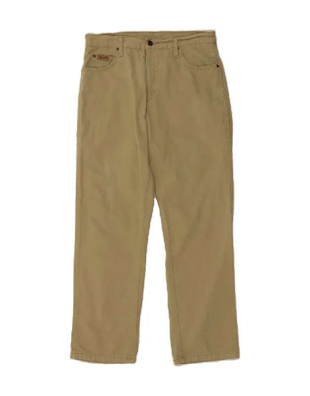 Weekend Wear WRANGLER Mens Straight Casual Trousers W32 L30 Beige Cotton