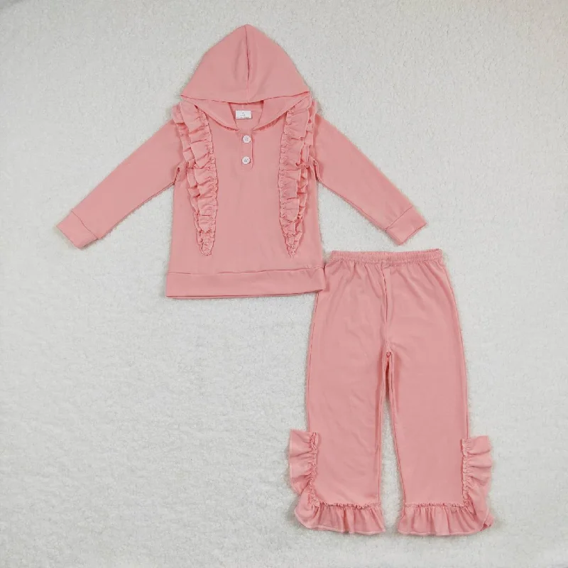 Unique Prints GLP0894 Pink Girls Long Sleeve Hoodies Outfits