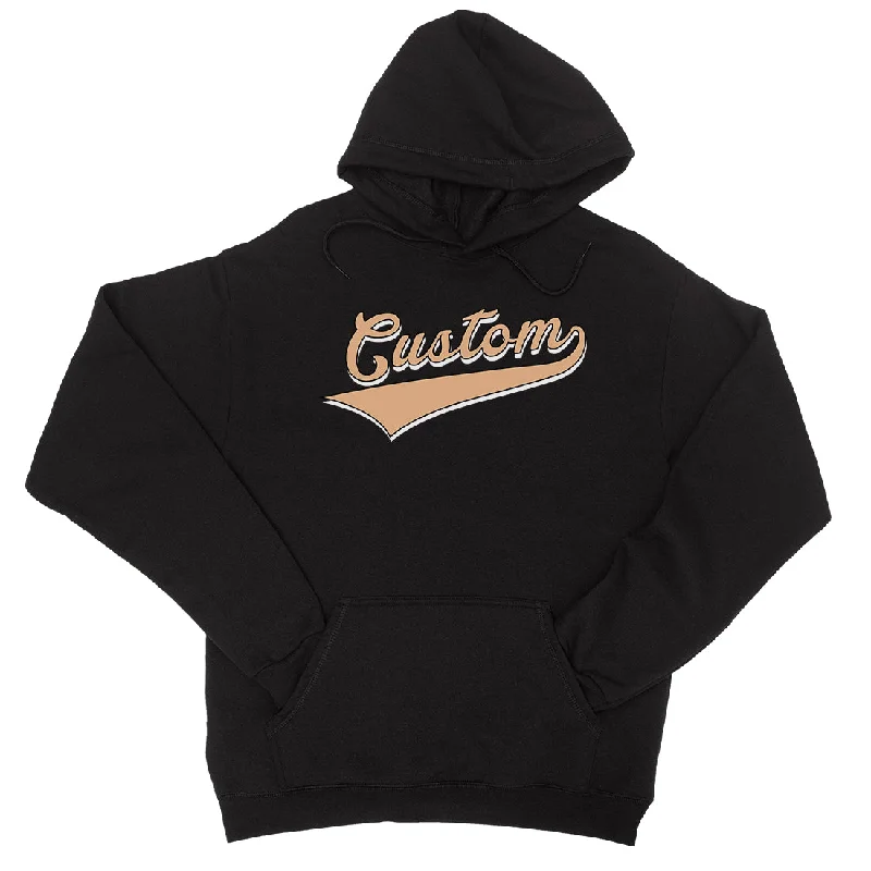 Loose Fit Orange College Swoosh Bright Unisex Personalized Pullover Hoodie