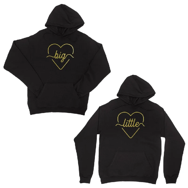 Thin Design Big Little Line Heart-GOLD Unisex Pullover Hoodie Heartfelt Loving