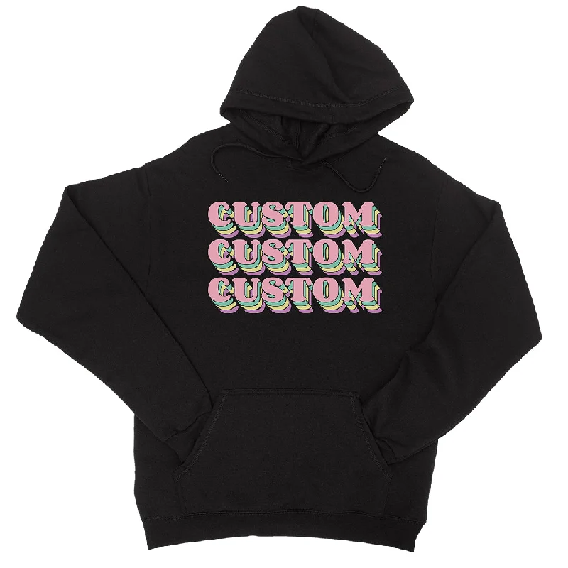 Elegant And Noble Sorority Theme Pink Top Text Unisex Personalized Pullover Hoodie