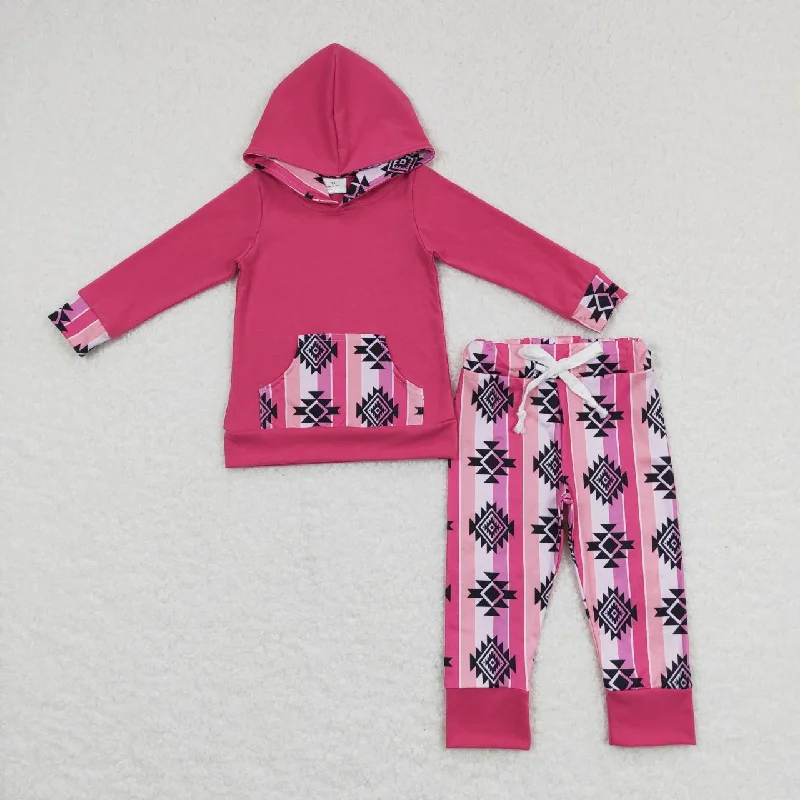 Refreshing Design GLP0780  Pink Western   Girls Long Sleeve Hoodies Outfits