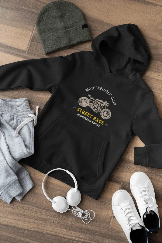 Sports And Leisure " STREET RACE "- MOTO EXPOLRERCLUB - WINTER HOODIES