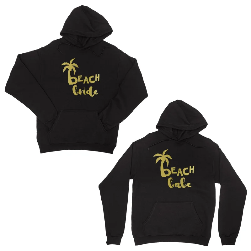 Slim Fit Beach Bride Babe Palm Tree-GOLD Unisex Pullover Hoodie Relaxed Gift