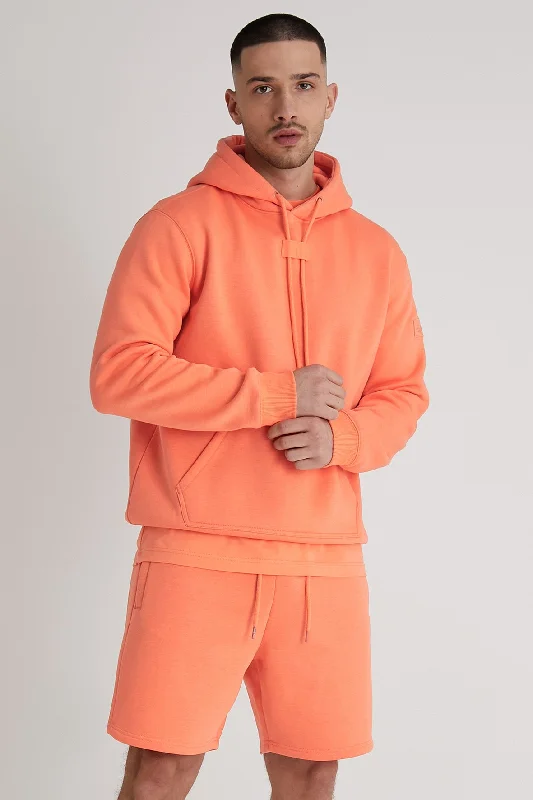 Relaxed Clothing Aldo premium brushback fleece hoodie in Sunset