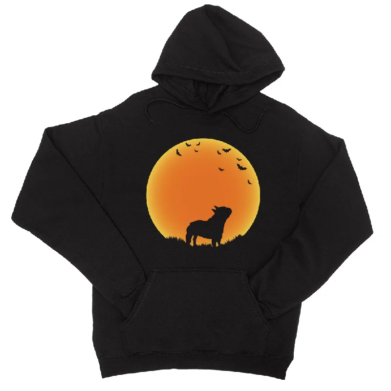 Soft Wearables Moon French Bulldog Halloween Costume Funny Unisex Pullover Hoodie