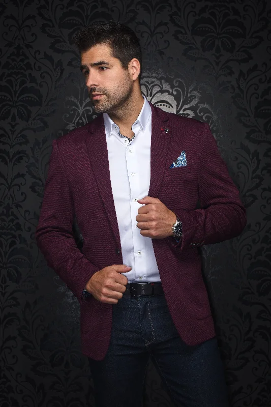 Relaxed Clothing Au Noir Stretch Blazer | Delon Burgundy