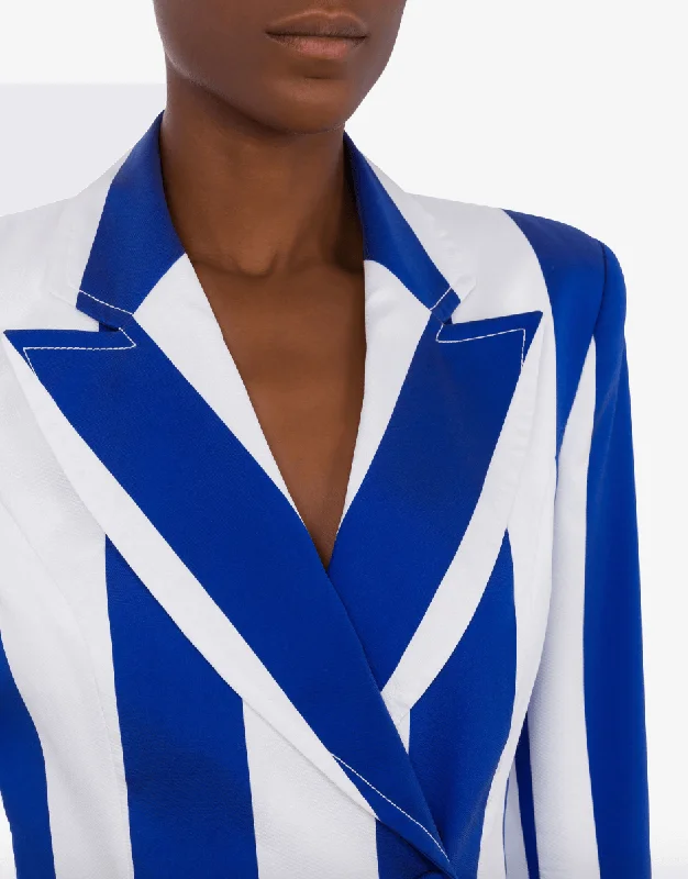 Energy Wear stripe-print blue blazer