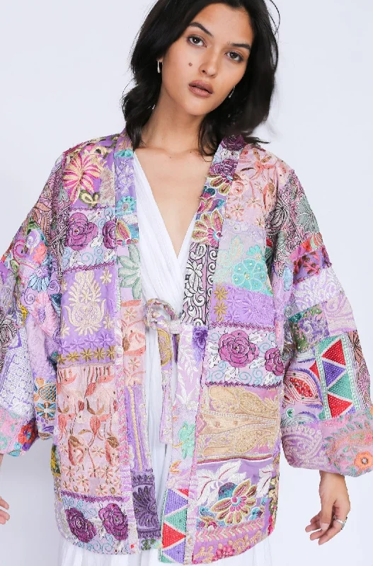 Lounge Wear Kimono Embroidered Patchwork Yayoi