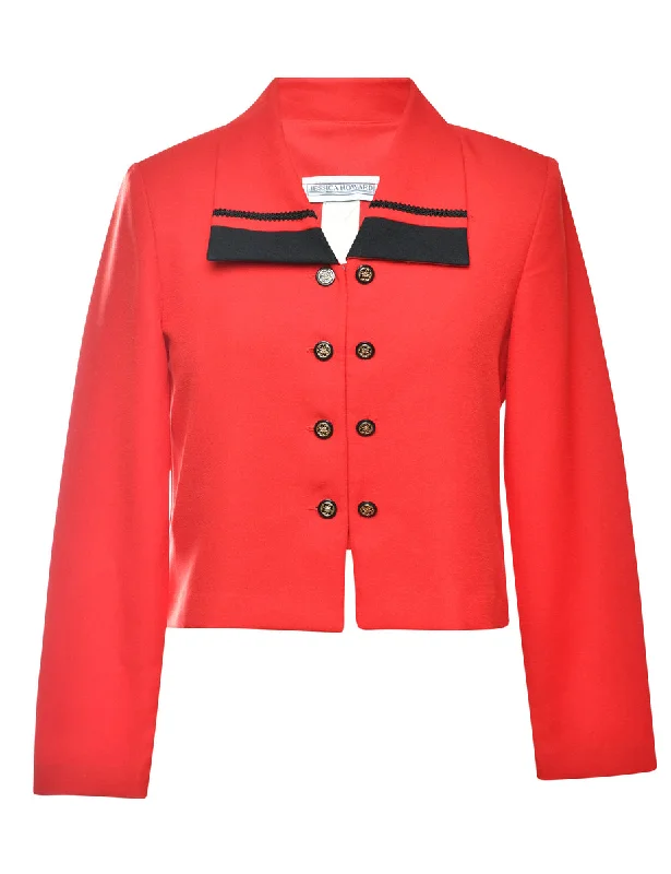 Simple Solid Color Double Breasted Blazer - M