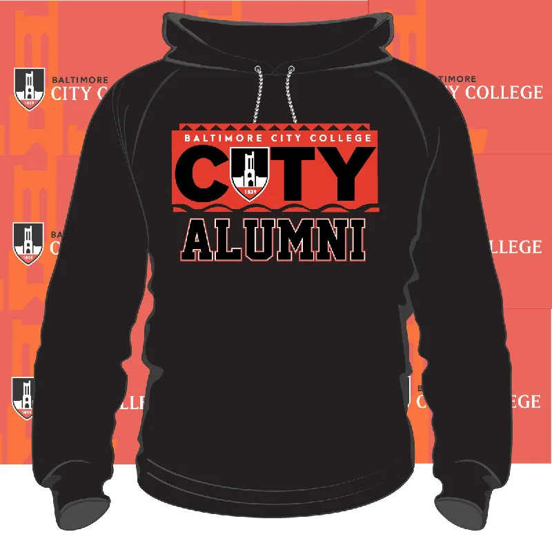 High Street Style BALTIMORE CITY COLLEGE | 90s ALUMNI Black Unisex Hoodie (DK)