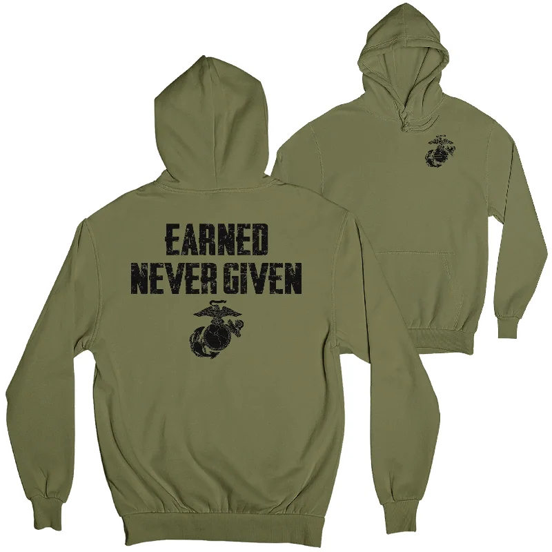 Breathable Style Earned Never Given 2-Sided Hoodie