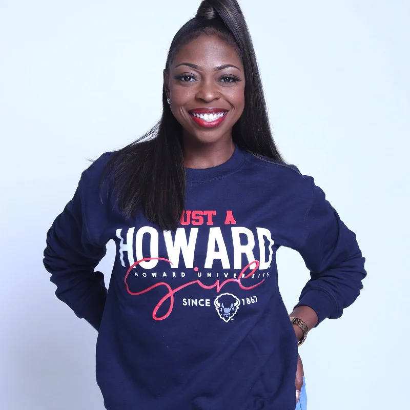 Youthful Street Fashion HOWARD | Just A Girl Navy unisex Sweatshirt (N)