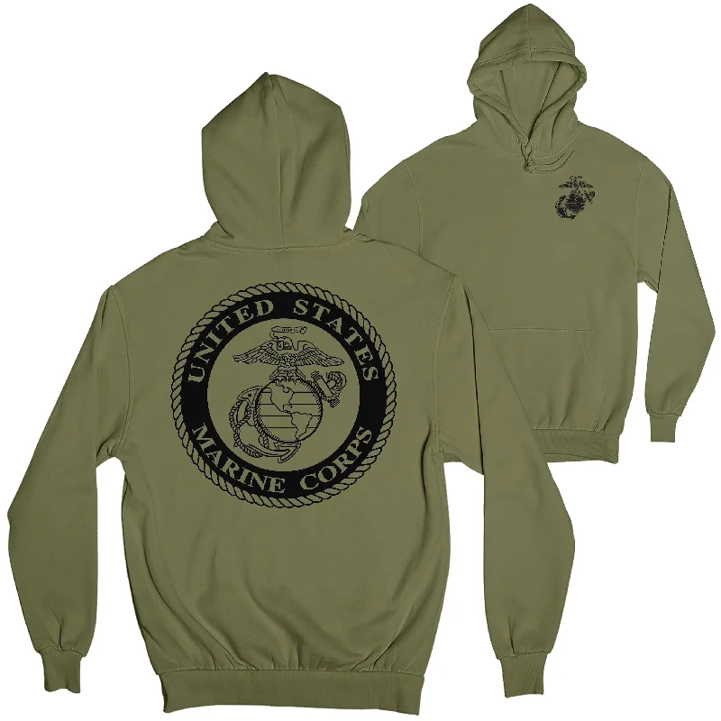 Sporty Elegance Marine Large Seal 2-Sided Hoodie
