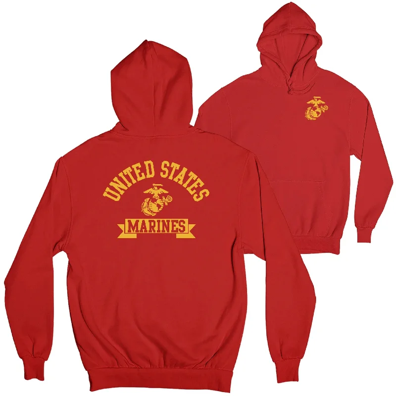Stylish Ease Marines Ribbon 2-Sided Hoodie