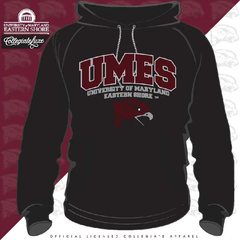 Cozy Fit Maryland Eastern Shore | UMES | ARCH LOGO Black Unisex Hoodie -DK-
