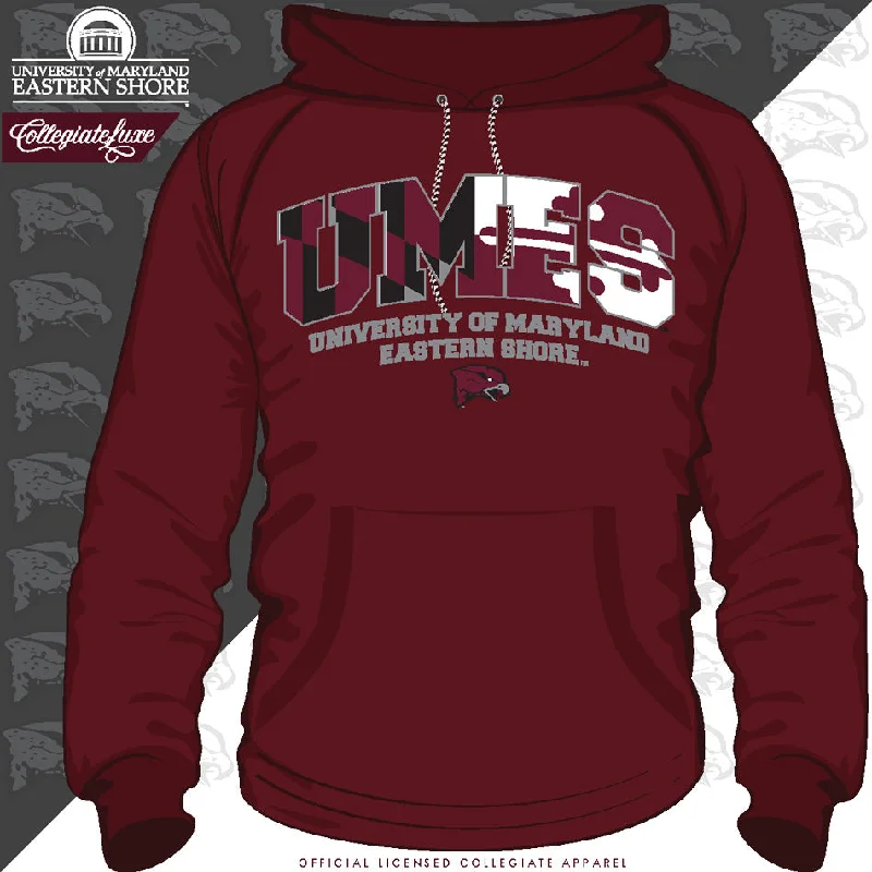 High-end Customization Maryland Eastern Shore | UMES | FLAG COLORS Maroon Unisex Hoodie -DK-