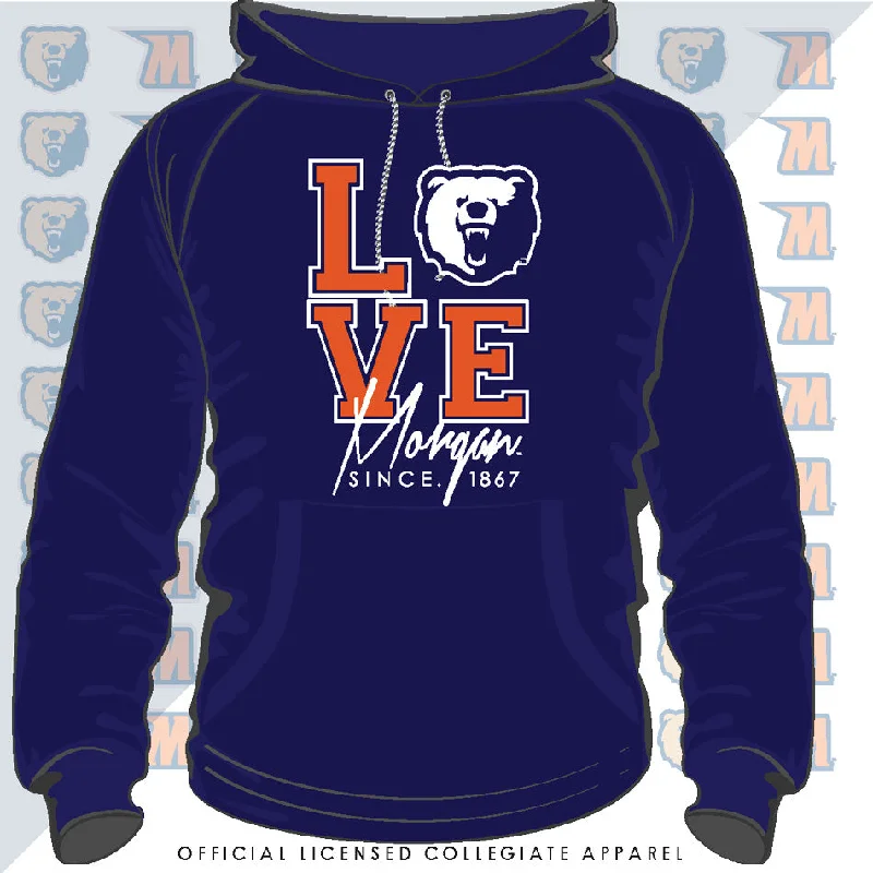 Personalized Wear Morgan State | LOVE LOGO Navy Unisex Hoodies -Z- (DK)