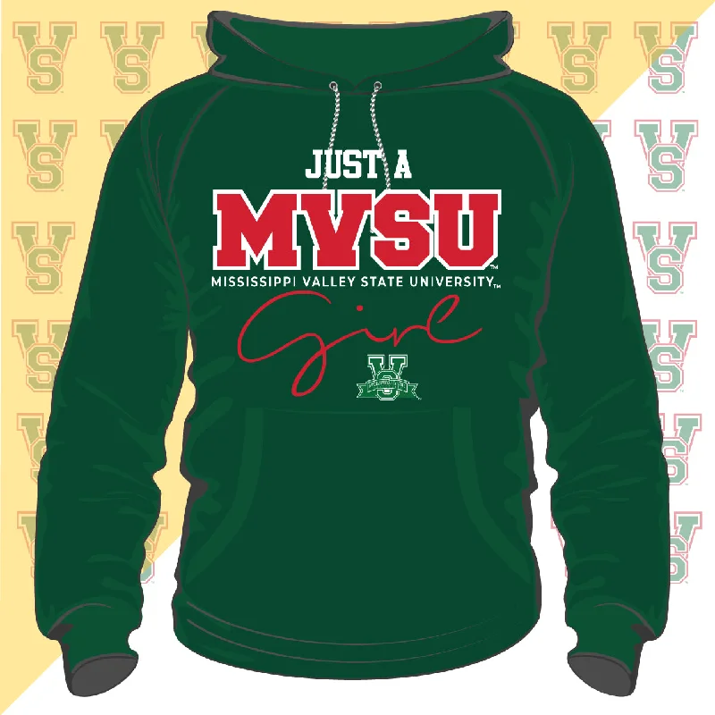 Exquisite Tailoring MVSU | Just A MVSU Girl GREEN Unisex Hoodie (n)