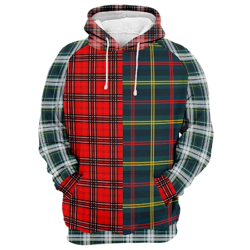 Chic Lounge Plaid Combined Hoodie
