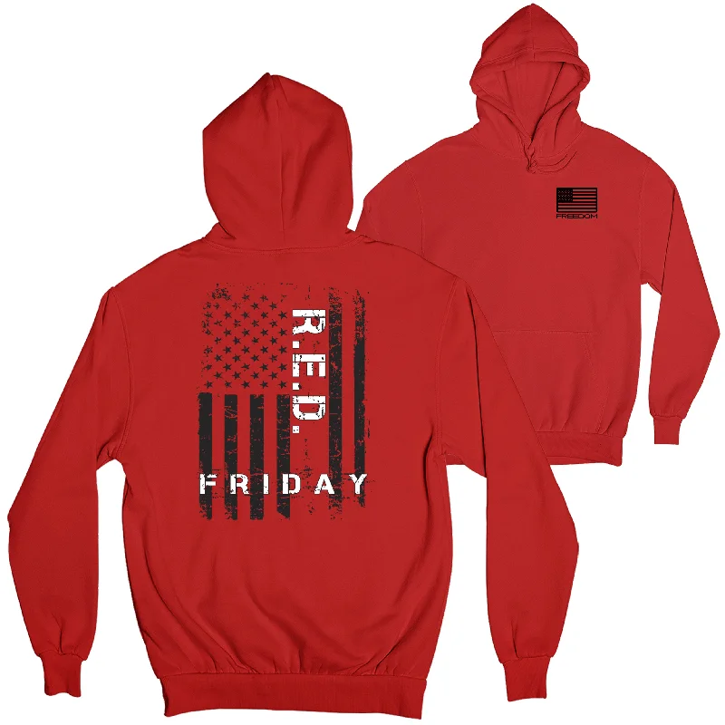 Effortless Outfits R.E.D Friday Freedom Blk Flag 2-Sided Hoodie