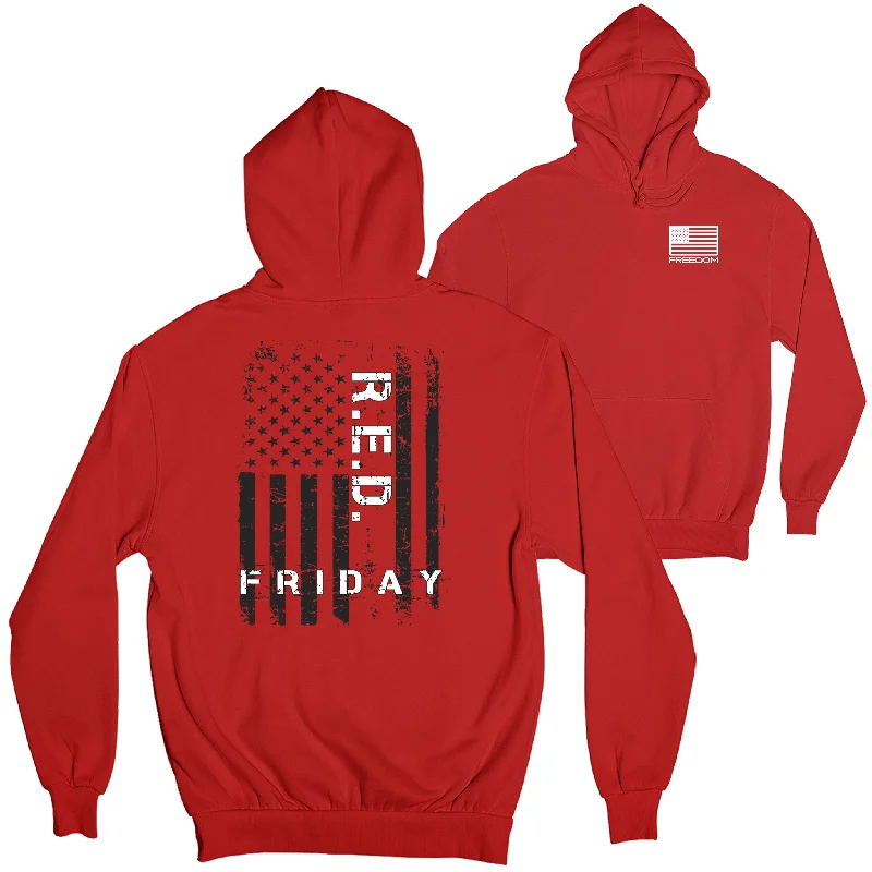 Chic Outfits R.E.D. Friday Freedom Wht Flag 2-Sided Hoodie