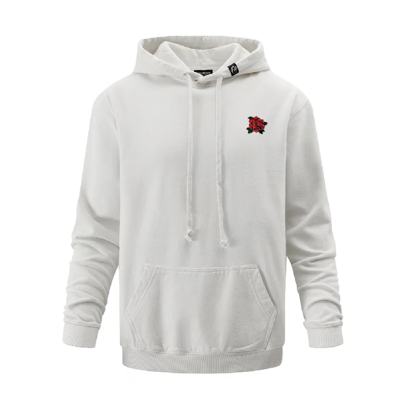 Soft Fashion Red Rose Embroidered Hoodie