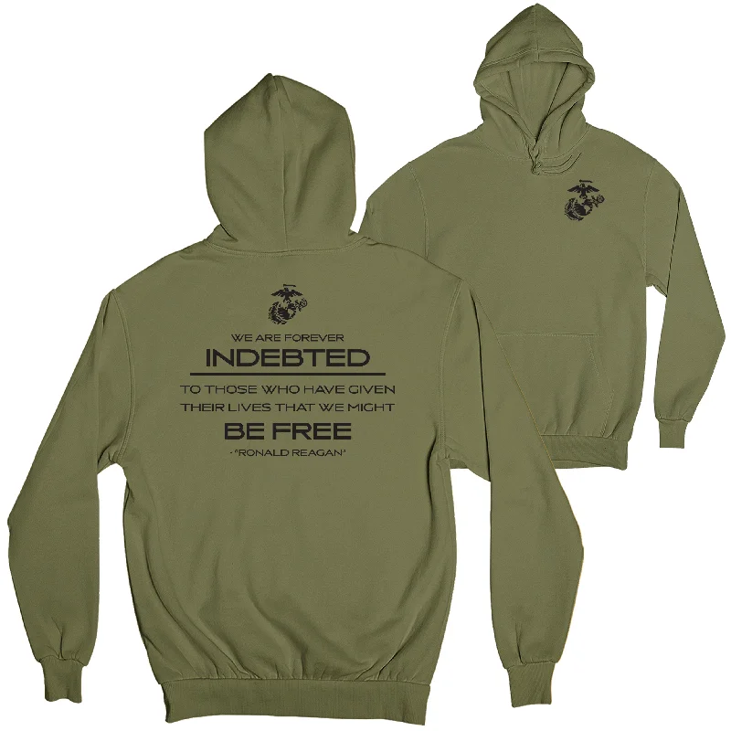 Smart Casuals Ronald Reagan Indebted Quote 2-Sided Hoodie