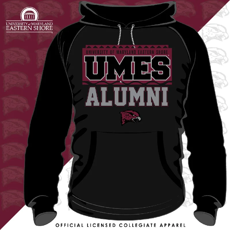 Printed Patterns Maryland Eastern Shore | UMES |  90s ALUMNI Black Unisex Hoodie -DK-