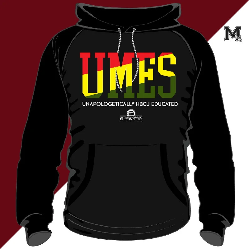Energy Wear Maryland Eastern Shore | UMES | RASTA COLORS Black Unisex Hoodies (DK)