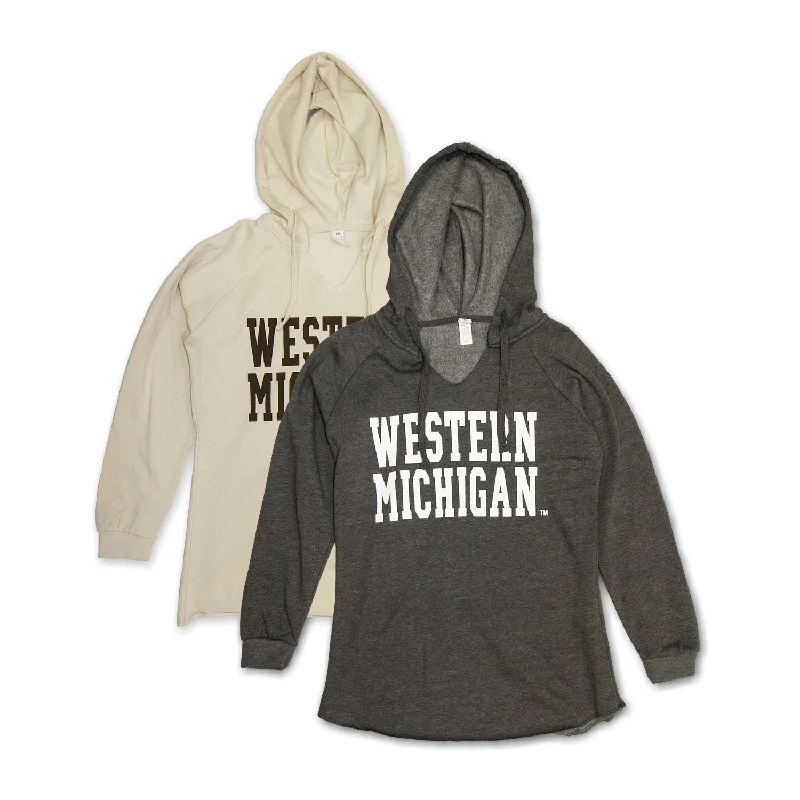 Warm Wear Ladies' Western Michigan Classic Raw Hem Hoodie