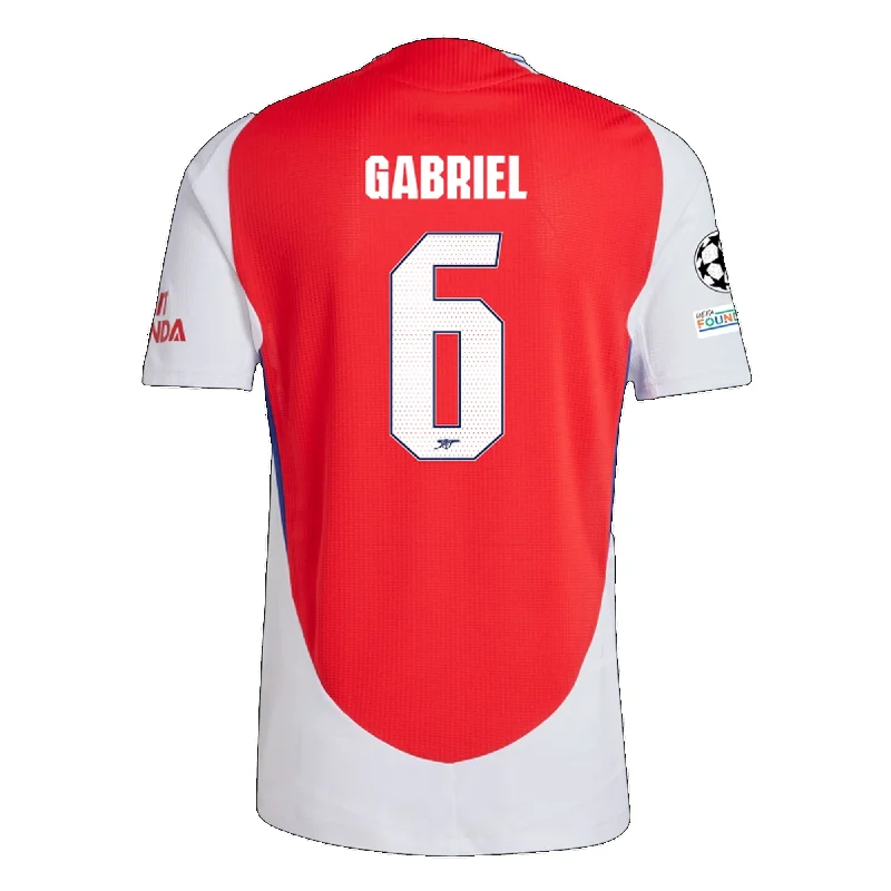 Fashion Comfort adidas Arsenal Authentic Gabriel Magalhães Home Jersey w/ Champions League Patches 24/25 (Better Scarlet/White)