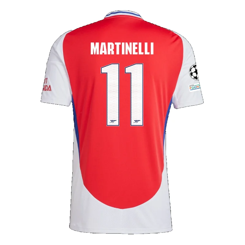 High-end Wear adidas Arsenal Gabriel Martinelli Home Jersey w/ Champions League Patches 24/25 (Better Scarlet/White)