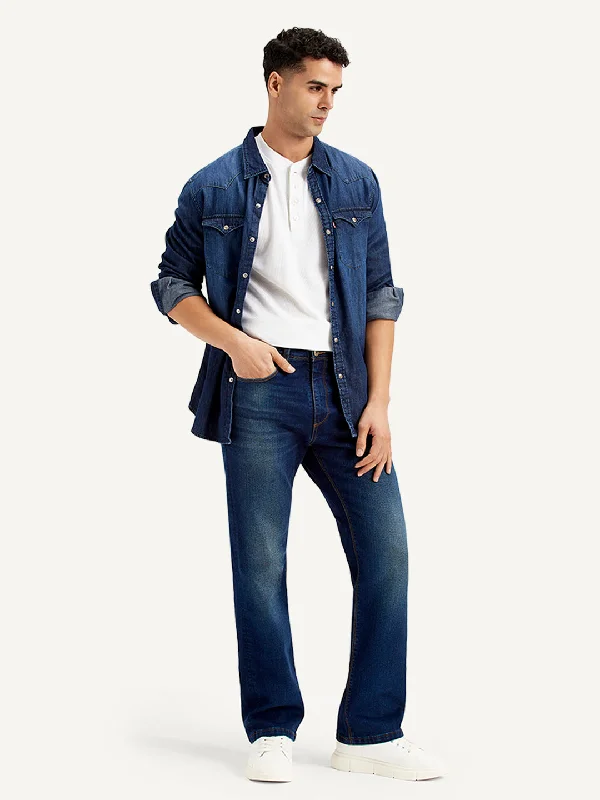 Cozy Fitting Men's 527 Slim Bootcut Fit Navy Jeans