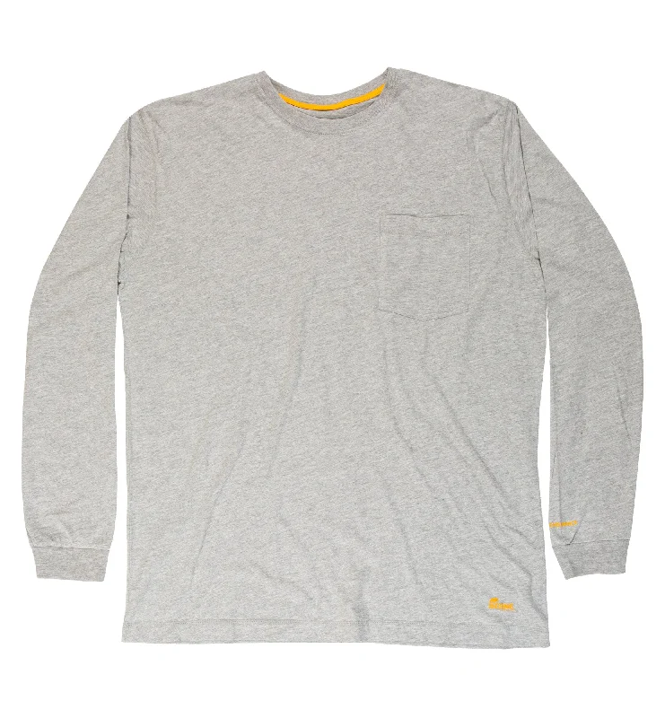Stunning Fashion Berne Mens Grey Cotton Blend Lightweight Performance Tee L/S